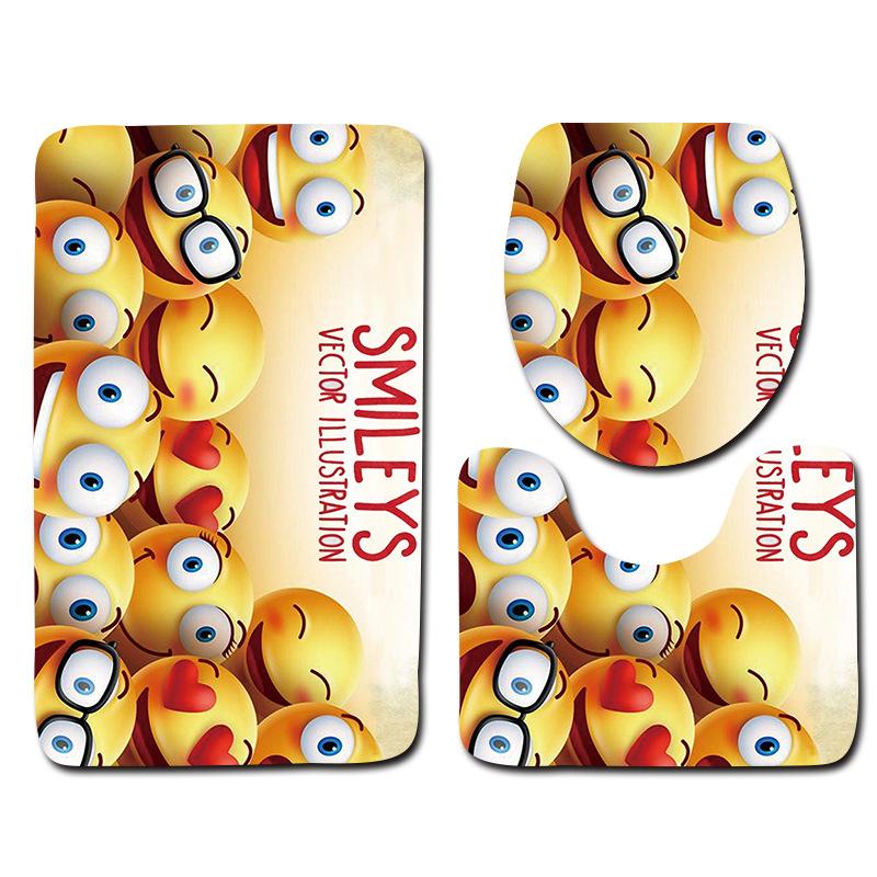 Bathroom Floor Mat Bathroom Mat Toilet Three-Piece Set