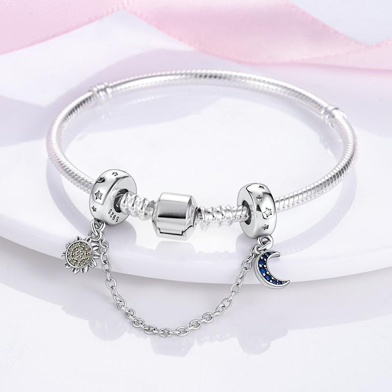 copper Clasp copper CZ pave Clip Charm Bead Charms Daisy Bead Charms Stopper Safety Chain fit Authentic Pandora Bracelets Jewellery Clip