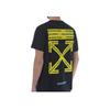 Off-White Футболка с коротким рукавом и желтыми стрелками Caution Tape, мужские топы, цвет черный OMAA002S181850061060