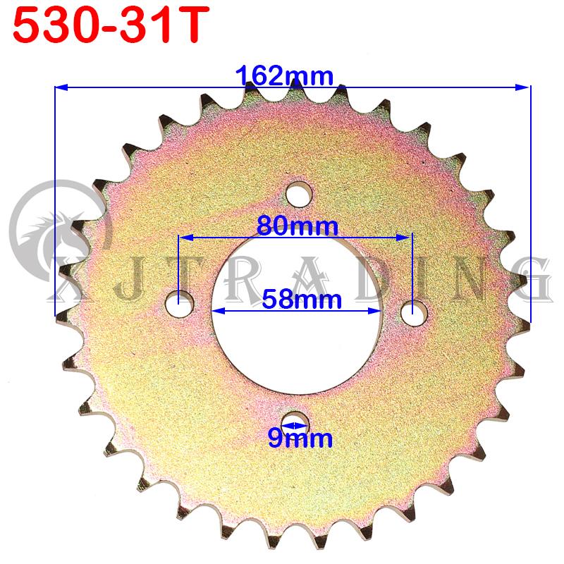 Цепь 530 28T/31T/32T/35T/37T/40T/41T/45T Зубьев Задняя Звездочка Для Квадроцикла Багги Питбайка Мотоцикла Запчасти Двигателя
