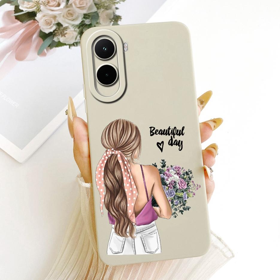 Чехол для Xiaomi Poco M7 Plus PocoM7 4G Красивая Девушка Подсолнух Расписной Чехол для Телефона Для Xiaomi Poco M7 Pro PocoM7 Plus 5G Мягкие Fundas