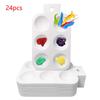 New 24pcs Paint Tray Palettes with Hanging Hole for Painting Party, DIY Craft