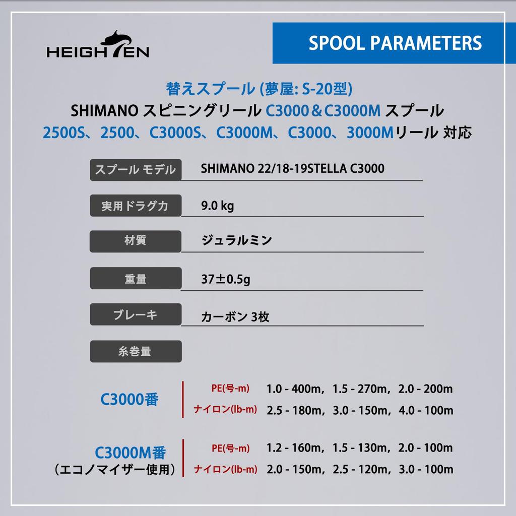 HEIGHTEN Катушка с глубокой канавкой Yumeya Type C3000 сменная шпуля совместимая с S-20 Stella/Twin