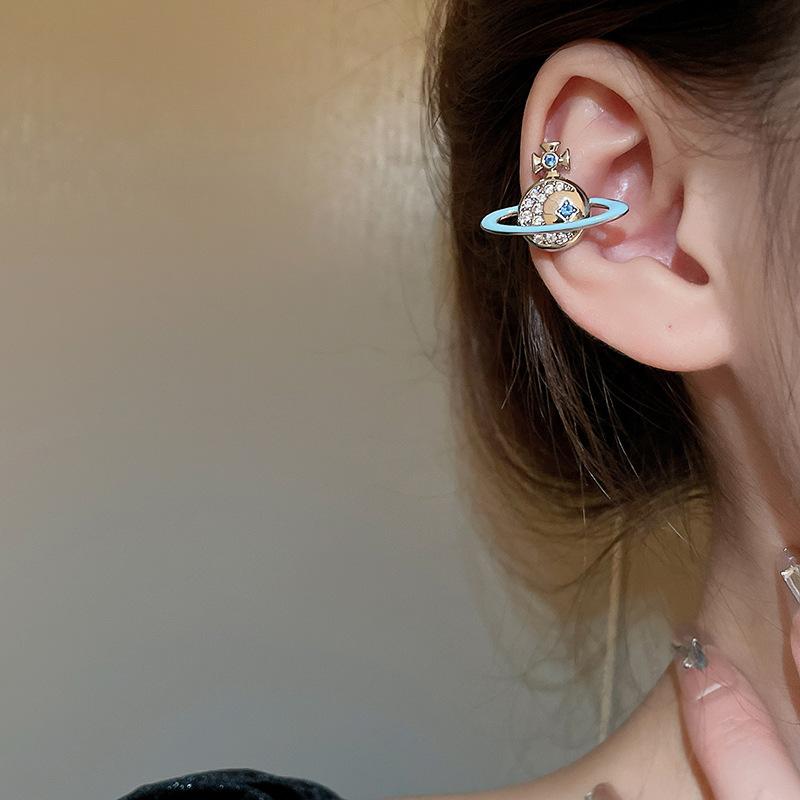 Модные серьги Сатурн с цирконием, женские трендовые элегантные цепочки на ключицы для девочек Y2k, ювелирные аксессуары, подарочные наборы