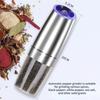 Gravity Electric Pepper Grinder With Blue LED Light, Stainless Steel Automatic Mill For Salt and Black Pepper
