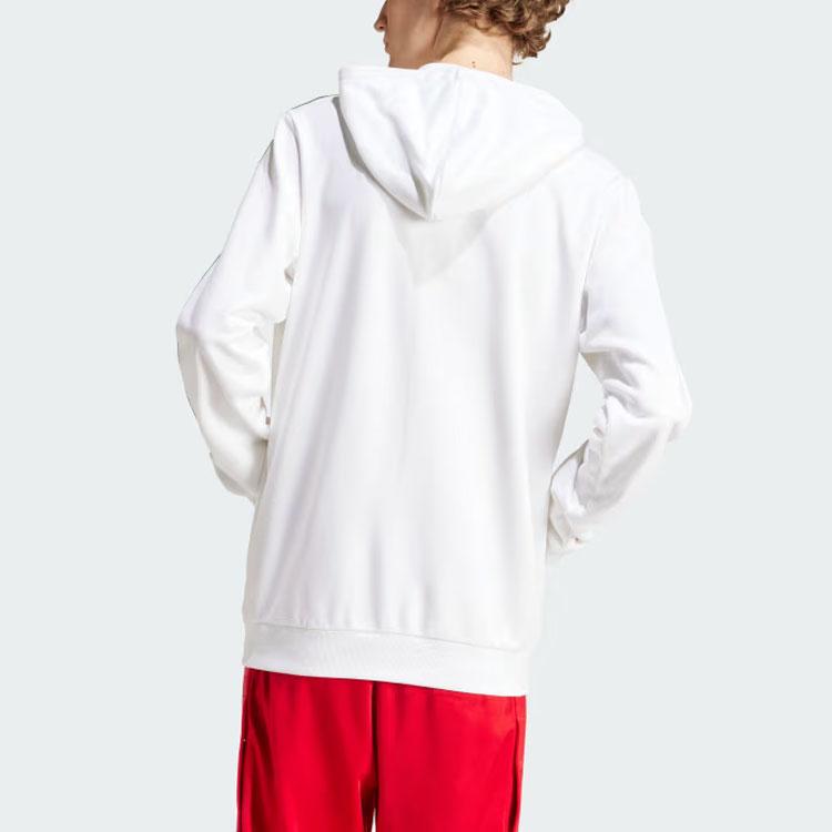 adidas Мужская толстовка с капюшоном на молнии Italy Dna Белый Зеленый Красный Colorblock IU2104