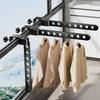 Aluminum Balcony Clothes Drying Rack with Snap-On Anti-Theft Clips for Window Frames - No Drilling Needed