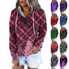 Women's Casual Fashion Print Long Sleeve Button Pullover Hoodies Sweatshirts