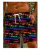 Men's beach shorts, gym shorts, 3D printing, graphic printing, breathable, soft shorts for vacation