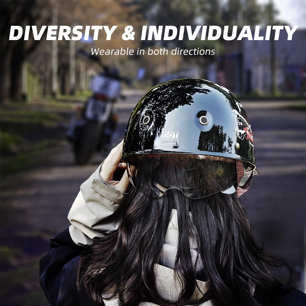 Мотоциклетный ретро полушлем с синими встроенными линзами, бейсбольный шлем для мотоцикла Harley, электросамоката