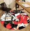 Haikyu Pattern Round Rug, Indoor/Outdoor Mat, for Picnic, Gameroom, Bedroom, Office, Living Room, Home Decor Carpet, Birthday Gift