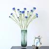 Nordic Blue 3 Heads Long Branch Starry Cornflower Шелковые Искусственные Цветы Домашнее Свадебное Украшение Flore Fleurs Artificielles