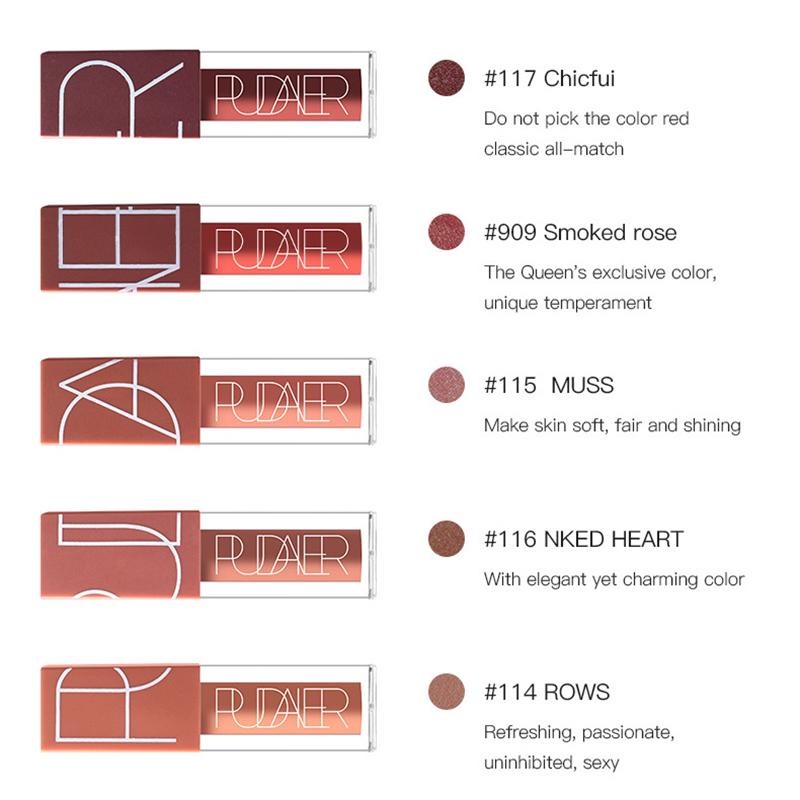 Pudaier Lip Gloss Matte Matte Velvet Liquid Lipstick с антипригарным покрытием, глазурь для губ, пятицветный набор