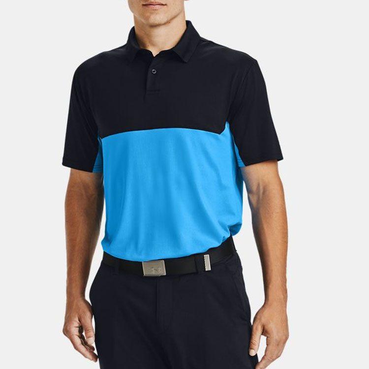 Under Armour Performance 2.0 Polo Shirts Men's Black Polo Collar Moderate Straight Fit 1355492-001