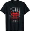 Vintage Us Trucking Us Flag With Truck Unisex T-Shirt