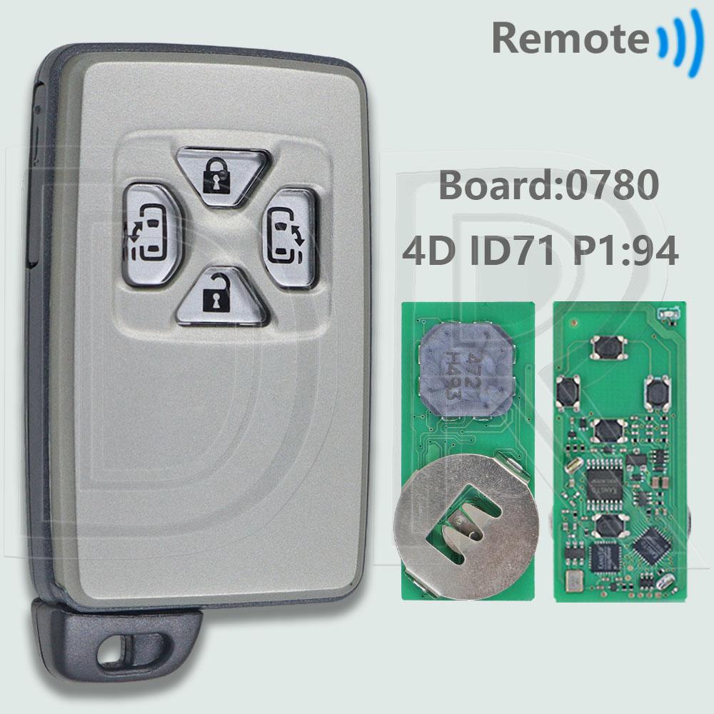 DR 314.35ASK/433.92ASK 4D ID71 P1:94 Автомобильный Пульт-Ключ Ближнего Действия Для Toyota Corolla Camry Previa Auris Rav4 Yaris Alphard Vellfire