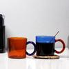 Colorful Thickened Glass Cup With Handle Heat-Resistant