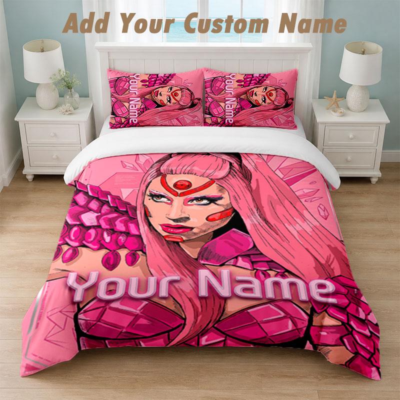 Bedding Set 1 Duvet Cover 2 Pillowcases Lady Gaga Print Soft Bed Linen Bedroom Decor