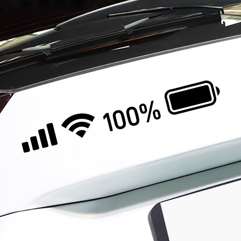 Наклейка на машину «Уровень сигнала WIFI и заряда батареи» - Забавная декорация лобового стекла для телефона
