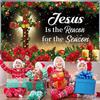 Christmas Religious Banner Decorations Jesus Is the Reason for the Season Bac...
