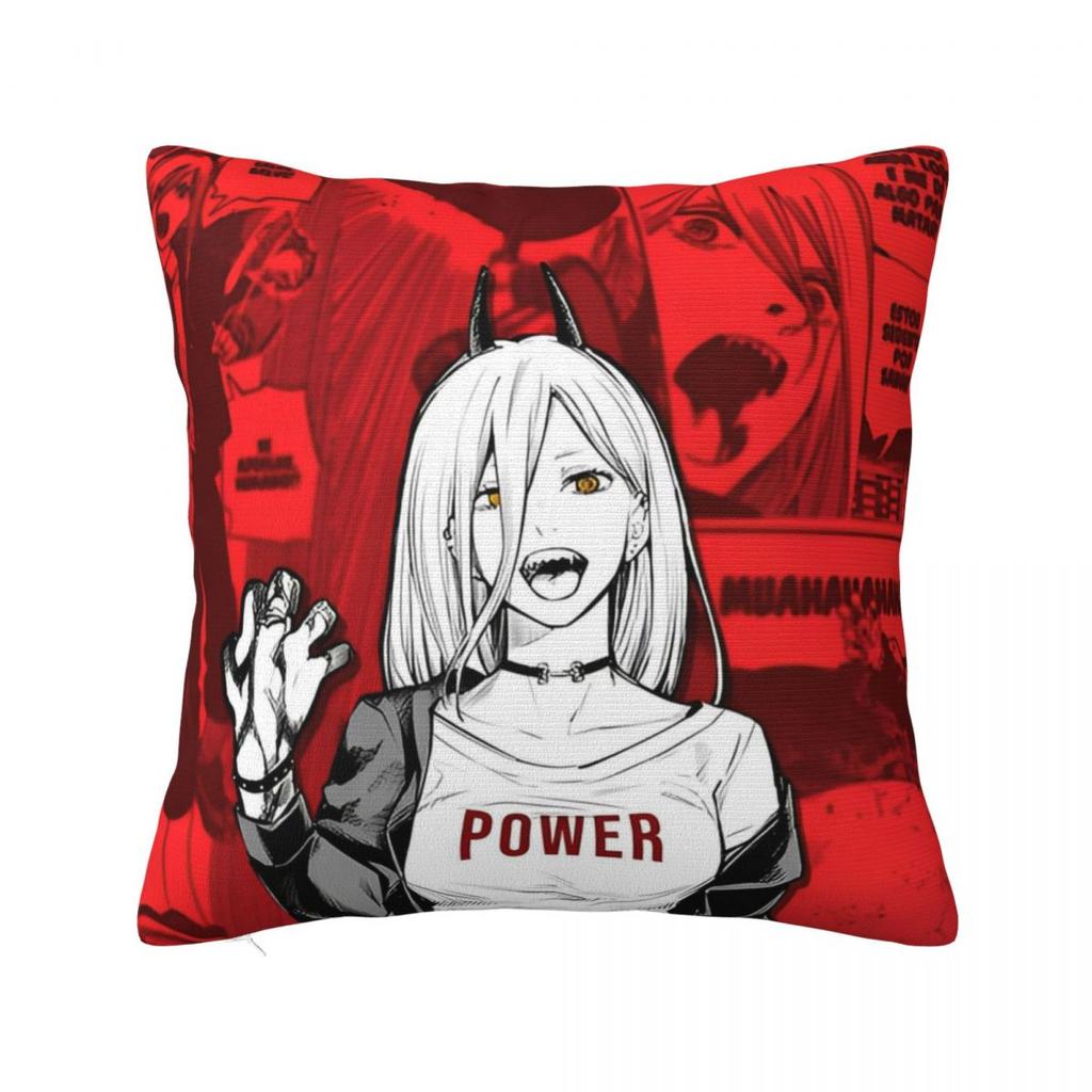 Anime Chainsaw Man Square Pillow Cases Cushion Cover Awesome Zippered Decor Throw Pillow Case Cover for Car