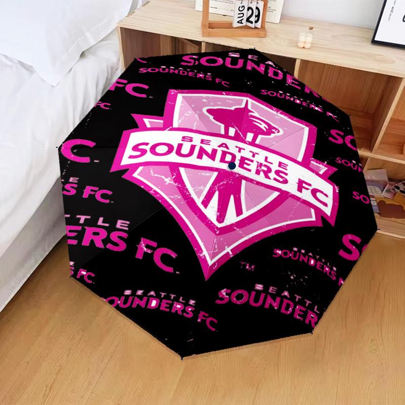 1 шт. Складной зонт с принтом логотипа Seattle Fc, автоматический зонт 8 спиц для путешествий, кемпинга, вентилятор, подарки на Рождество