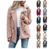 Ayollar uchun moda va qulay oddiy qalin yoqali palto, plyushli iliq palto