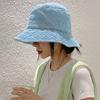 Denim Fisherman Hat Retro Style Unisex Sun Protection Basin Hat Flat Top Short Brim Solid Color Thin Bucket Hat