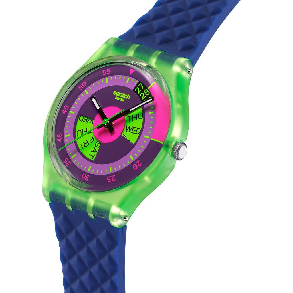 Swatch NEON SKYCHART SO28G704 Синие наручные часы,