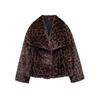 Women's thick leopard print jacket women's winter new fluffy imitation fur autumn and winter x