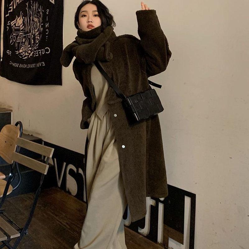 Однотонный пуловер нестандартной формы, комплект из двух предметов, женский осенне-зимний повседневный топ с длинными рукавами, широкий брючный костюм