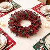 American-style Artificial Berry Holly Christmas Wreath Simulated Green Leaf Red Fruit Wreath  Door