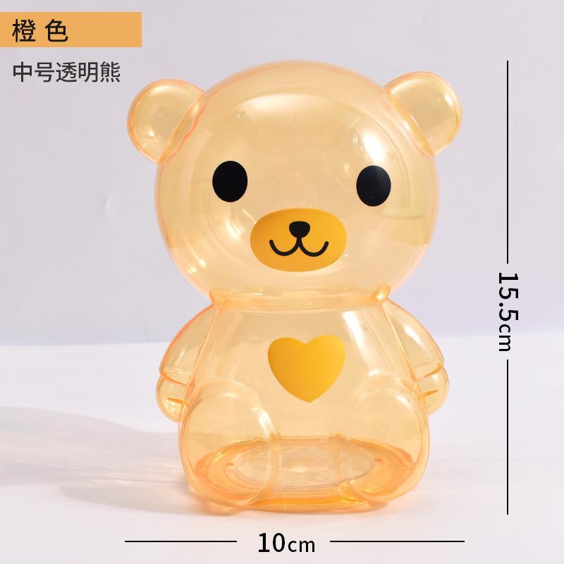 Пластиковые копилки для монет в форме медведя и свиньи, прозрачные, мультяшные, креативный подарок для детей, идеально подходят для подарка на день рождения ребенку