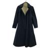 80s Made In England Old Reversible Coat Navy X Beige Women Used