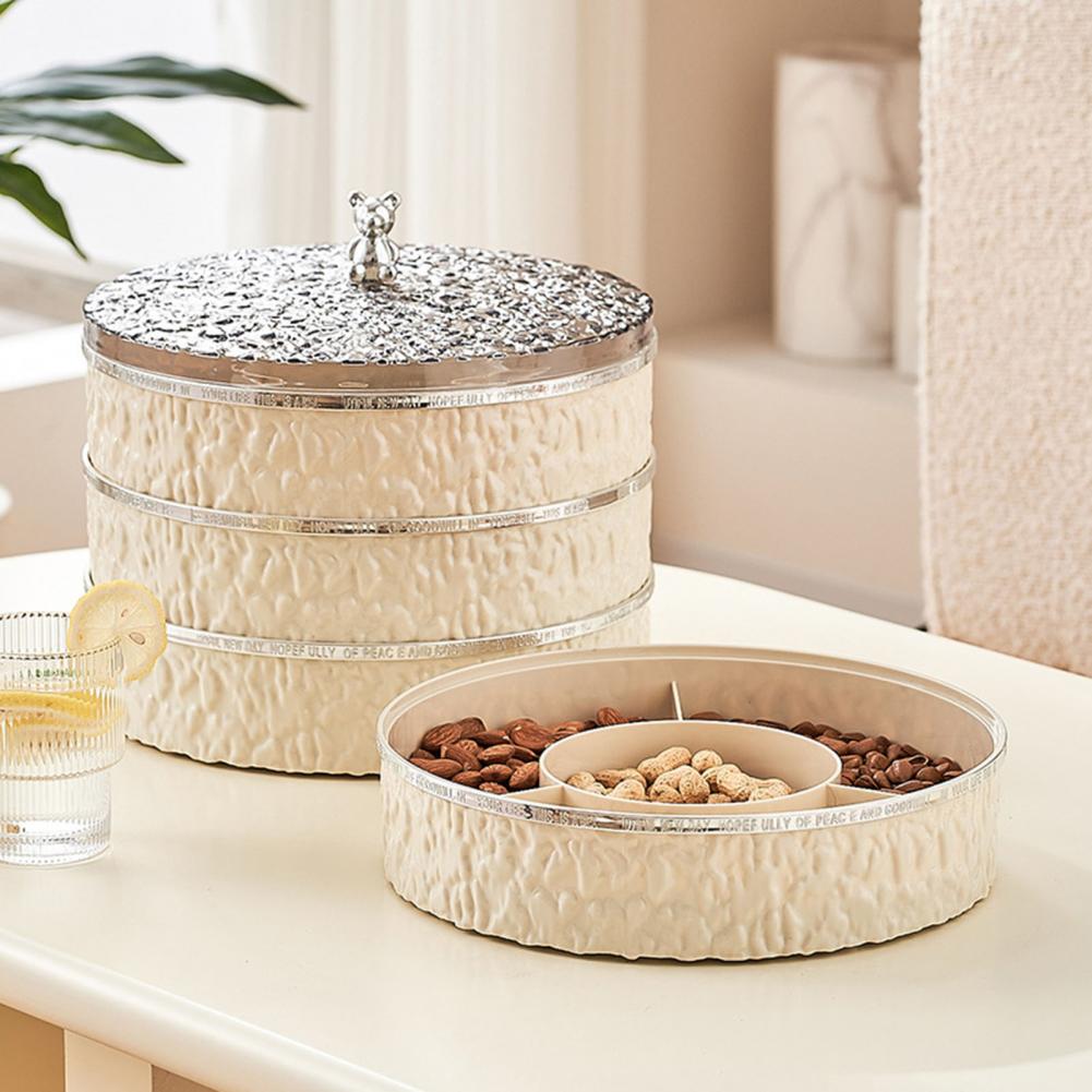 Емкость коробки-органайзера для закусок Емкость коробки для хранения Трехслойная коробка для хранения продуктов питания для домашнего фестиваля Поднос для фруктов и закусок Настольный поднос для конфет