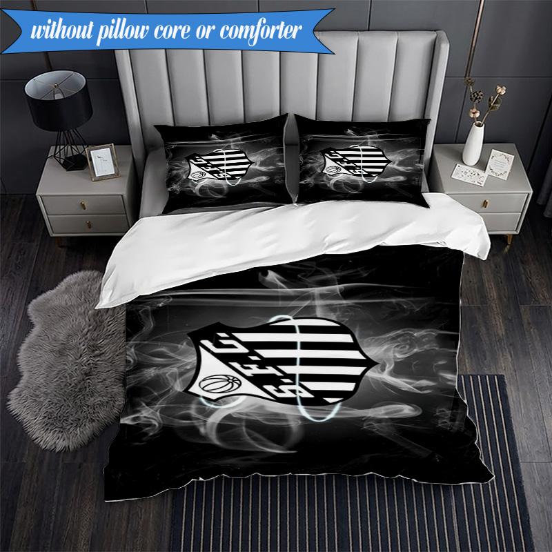 3PCS Fc Crest Design Printed Soft Bedding Set,Including 1pc Duvet Cover And 2pcs Pillowcases Perfect for Bedroom, Dormitory, Fan gift