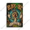 Ретро-металлическая табличка Blink-182, Постер для стены с изображением группы 30x20 см