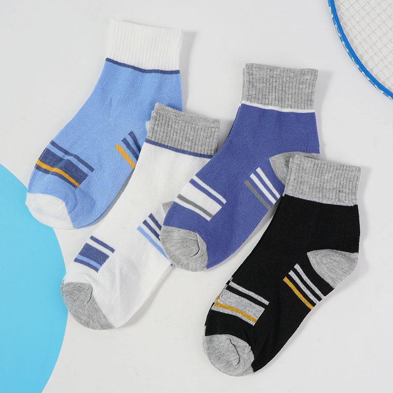 5/10 Pairs Men's Mid-calf Sports Socks Striped Breathable Cotton Socks Casual Socks Lot