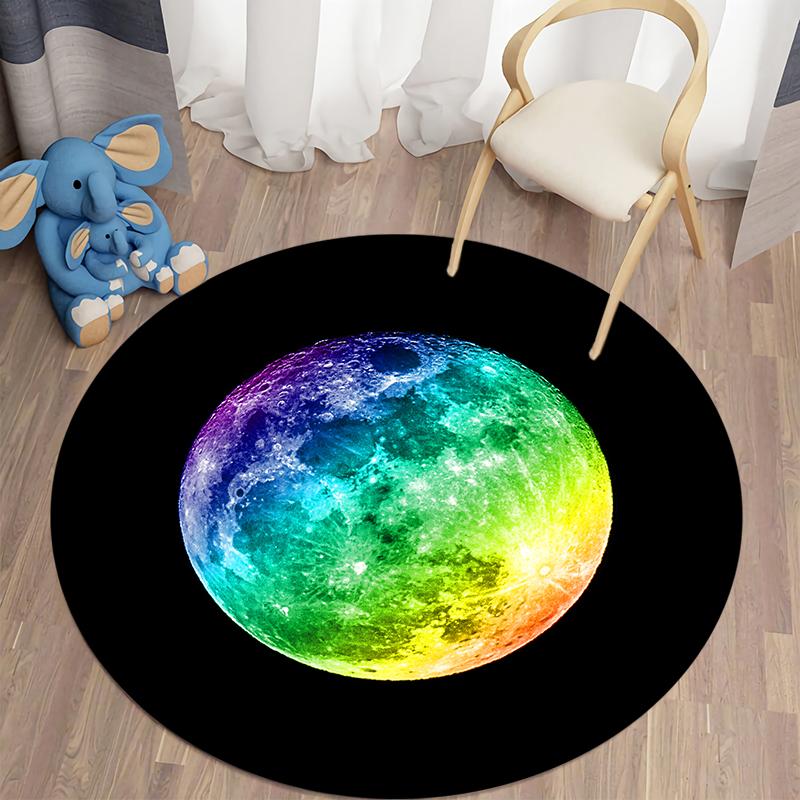 Круглый ковер для гостиной, коврик с загадочным принтом, винтажный детский напольный ковер для спальни, домашний декор, мягкий противоскользящий коврик