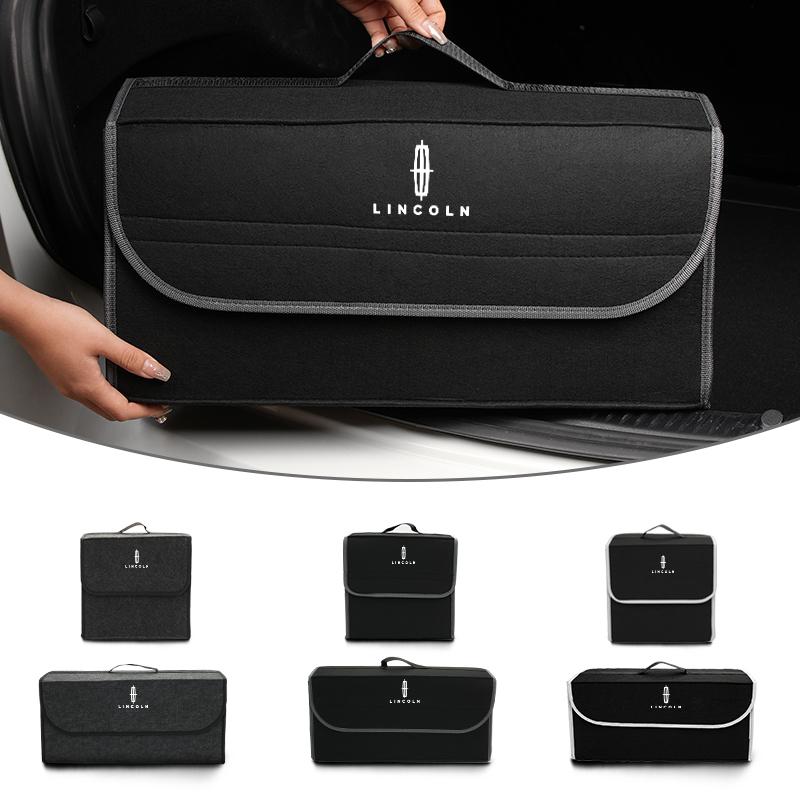 Car Trunk Storage Box Felt Stowing Bag Tools Organizer Accessories For Lincoln MKC MKZ MKX MKT Aviator Navigator Continental wdt8