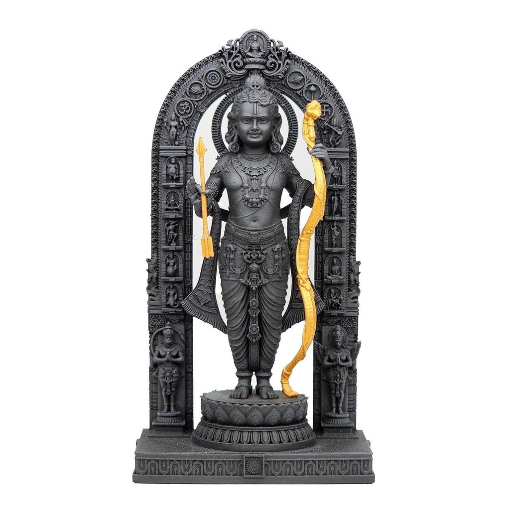 Идол Рам Лалы, высота 10,16 см, черный, напечатан на 3D-принтере, УФ-смола, индуистская религиозная статуя Господа Рамы Айодхья