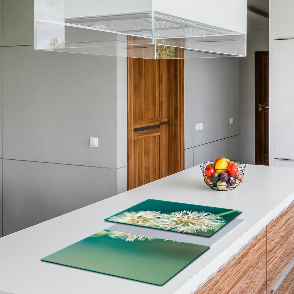 2x GLASS PROTECTIVE PLATE FOR STOVE 40x52 FLOWERS