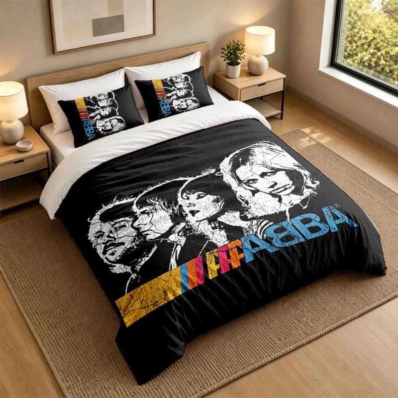 3Pcs Bedding SetABBA Soft Bed Sheet and Two Pillowcases Home Bedroom Decor