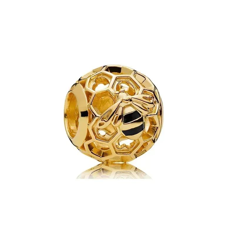 Роскошный золотой цвет серии S925, стерлинговое серебро, классический блестящий кулон «Древо жизни», подходит для оригинального браслета, подарок «сделай сам»