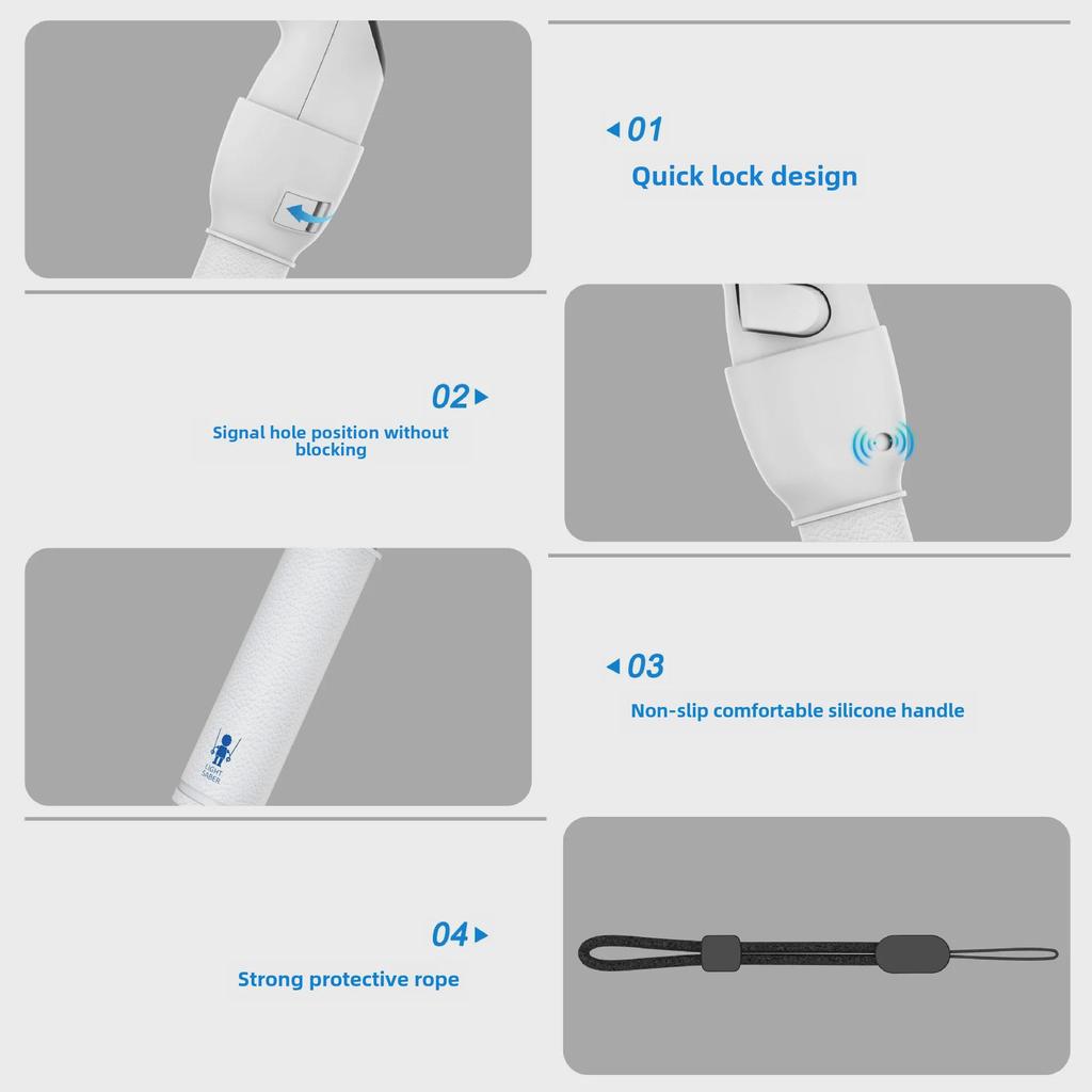 Meta Quest 3 Удлиненная рукоятка Световой меч и контроллер для гольфа (4-Pack)