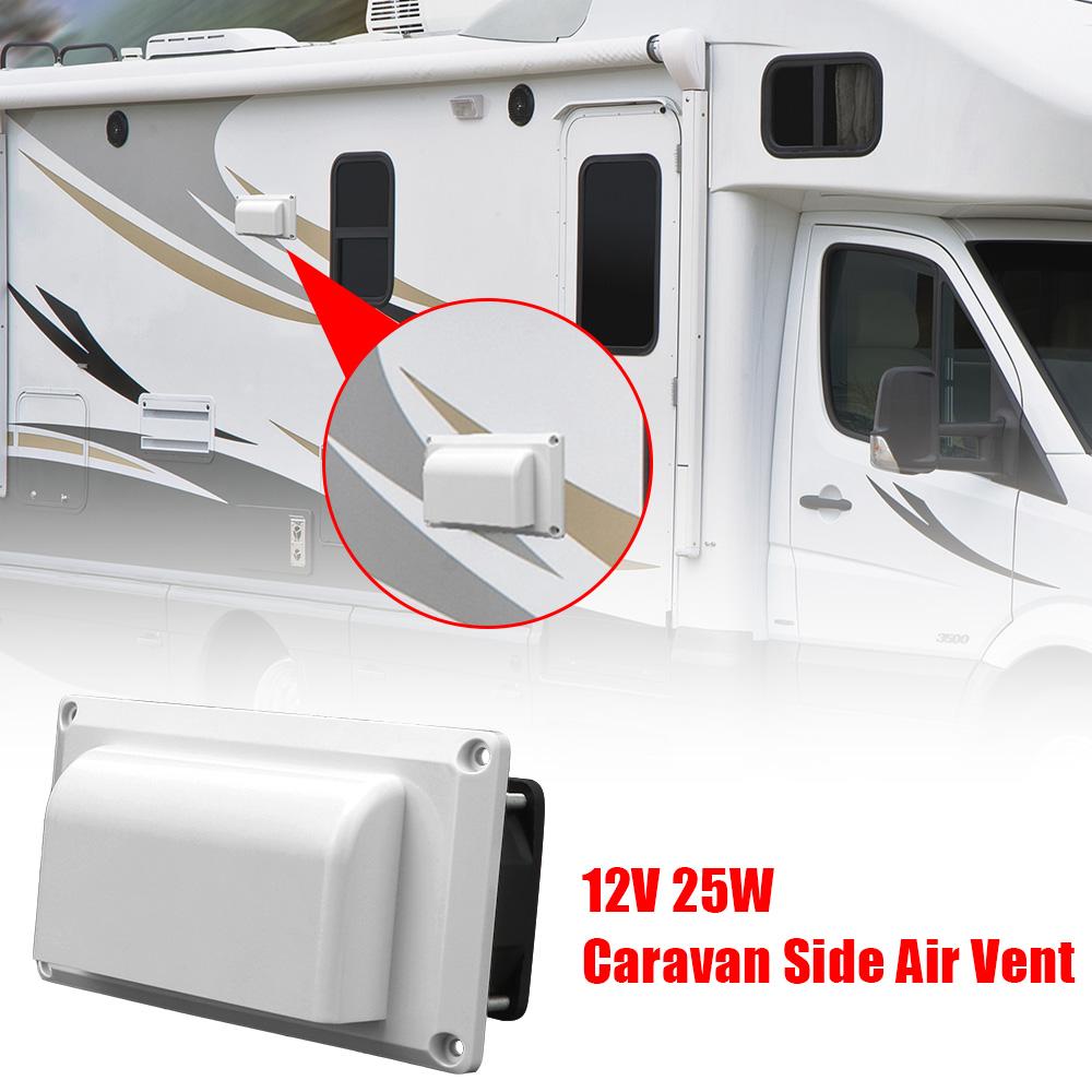 For Camper Trailer Motorhome Boat Marine Yacht Car Accessories Caravan Side Air Vent Ventilation Exhaust Fan 12V 25W White Black Fans