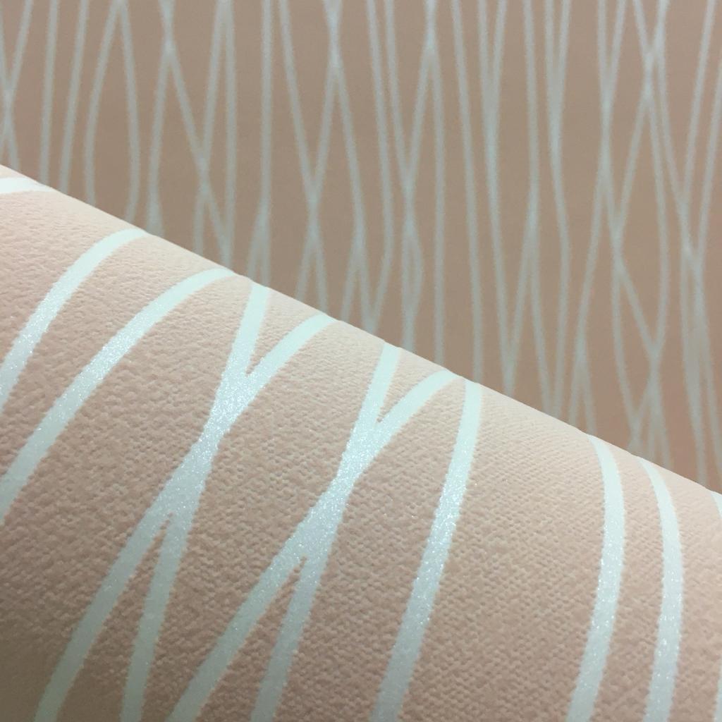 Pink Wallpaper Girls Bedroom Wall Paper Roll Flocked Embossed Texture Luxury Modern Stripes