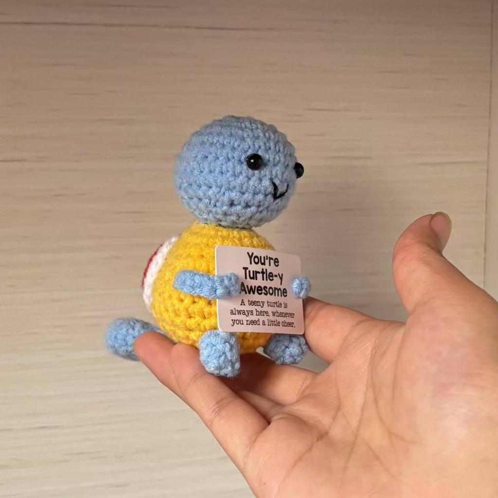 Новая позитивная вязаная крючком кукла-черепаха, милая черепаха для эмоциональной поддержки, настольное украшение, подарок для эмоциональной и вдохновляющей поддержки для женщин