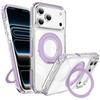 Магнитный прозрачный чехол для iPhone 17 Pro Max с двухцветной вращающейся подставкой для Apple 16/15 Pro