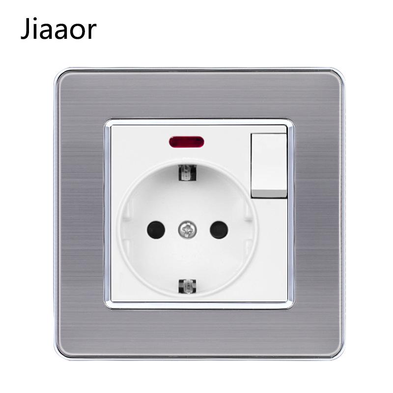 Европейский стандарт 86 тип Панель из нержавеющей стали для двойного выключателя и розетки с USB-C, Немецкий стиль, Встраиваемый настенный монтаж.